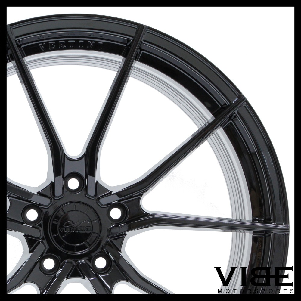 20" VERTINI RF1.2 GLOSS BLACK CONCAVE WHEELS RIMS FITS MASERATI QUATTROPORTE