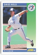 1992 Score David Wells #49 Toronto Blue Jays