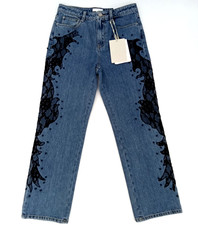 MissSixty Women's Jeans Size 8 Blue Denim 5 Pocket Studded Laced Straight New