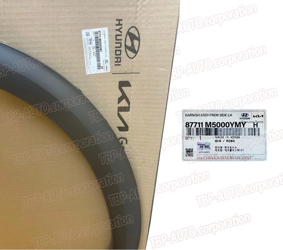 Moldura de roda de para-lama dianteira original do fabricante ESQUERDA 2019-2023 Hyundai NEXO 87711M5000YMY - Imagem 4 de 4