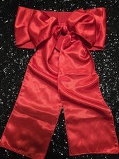 20 pcs Satin Chair Cover Bow Sash 108"x6" Red Wedding Party Event Banquet Decor