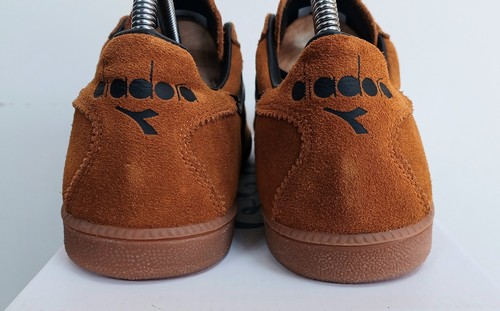 MENS RETRO VINTAGE DIADORA TOKYO MUSTARD SUEDE/BLACK TRAINERS UK 8 - Picture 14 of 24