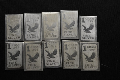 #ad 1 Gram .999 Fine Silver Bars $6.99