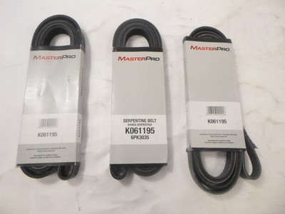 3 Pack MasterPro Serpentine Belt K061195 6-Rib 120-1/16''