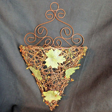 Cone Shape hanging basket wire and grapevine,...