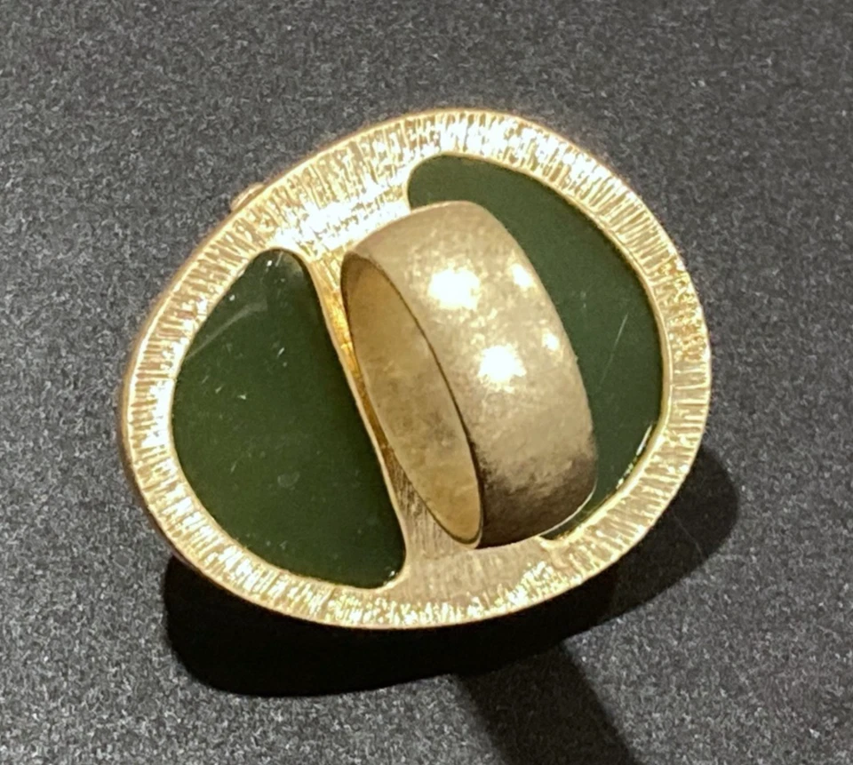 Nuevo Anillo RARO Sheila Fajl Brillante Verde Aventurina Geoda Modernista AUDAZ Talla 10 Foto 4 de 4