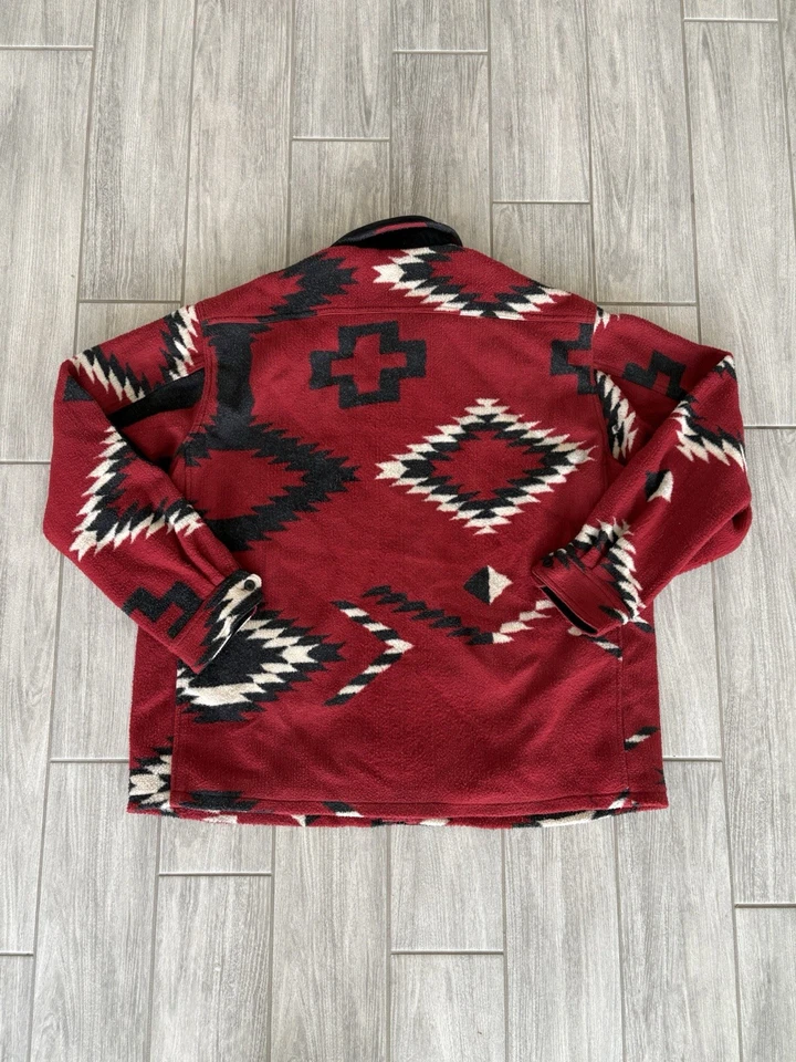 Chaqueta De Colección Orvis Étnica Geométrica Estampado Azteca Campo Granero Borde Pana Hombres XXL Foto 2 de 4