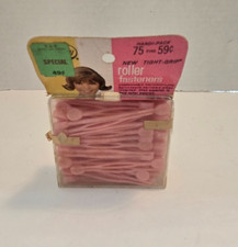 Vintage 75  NEW GoodyPink Hair Curler Roller Pins Picks Plastic Fasteners NOS