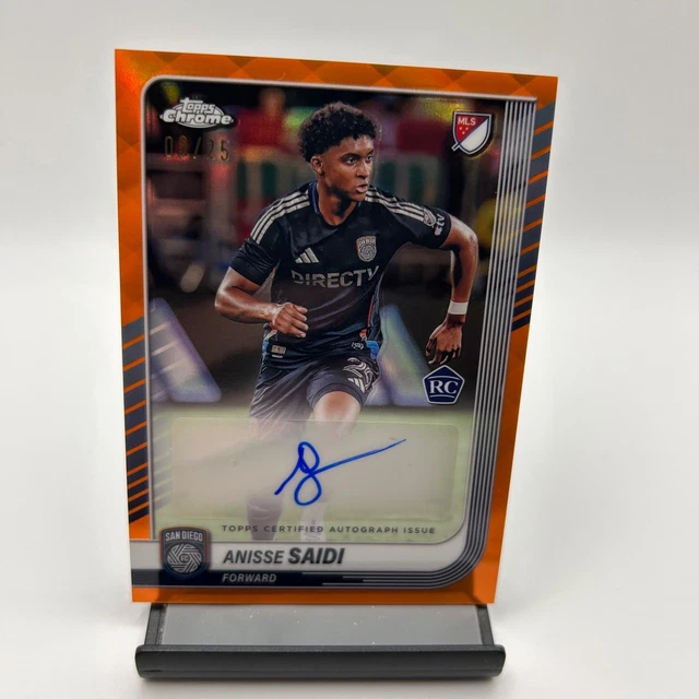 2025 Topps Chrome MLS #CA-AS Anisse Saidi Orange Auto RC /25 San Diego FC