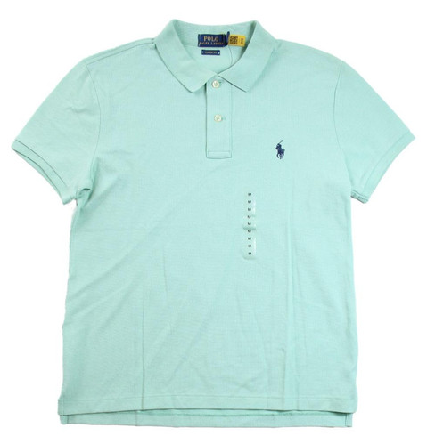 Polo Ralph Lauren Young Mens Boys Polo Shirt M Classic Fit Short Sleeve Aqua NEW