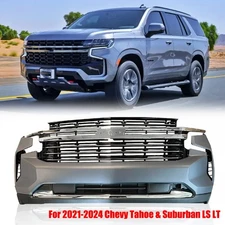 Front Bumper Cover Grill Complete Assembly For Chevy Tahoe&Suburban LS LT 21-24