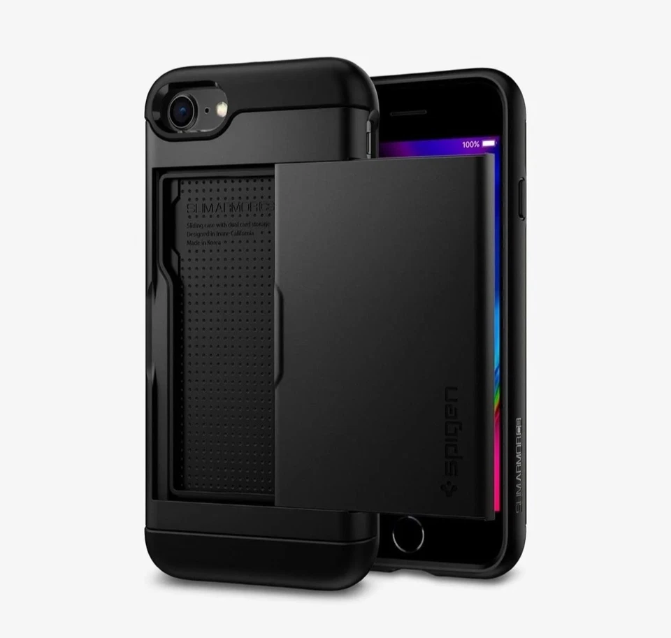Spigen Slim Armor CS™ Series Card Case iPhone 8, 7, SE (2020, 2022) - GunMetal - Image 2 of 4