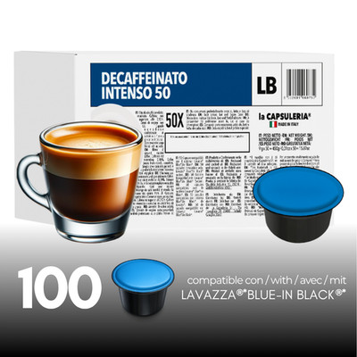 Caffè Deca Intenso 100 Kapseln kompatibel mit Lavazza Blue In Black