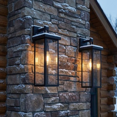 2 Pack 20'' Outdoor LED Wall Light Porch Sconce Fixture for Hallway Indoor Patio