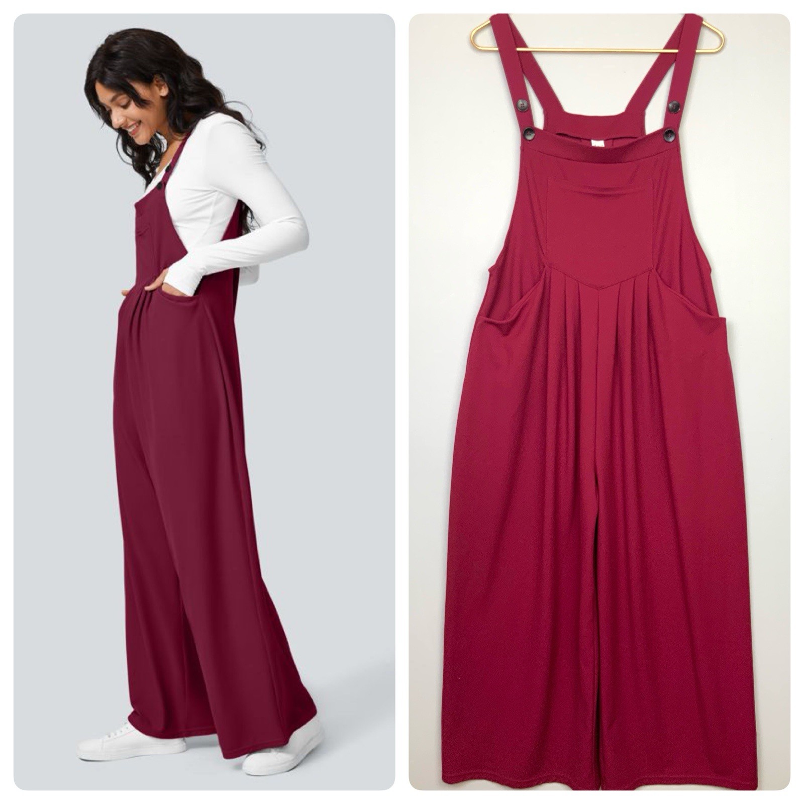 Halara Sz Large Maroon Adjustable Button Strap Wa… - image 1