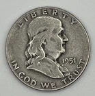 1951-S Franklin Silver Half Dollar 90% Silver