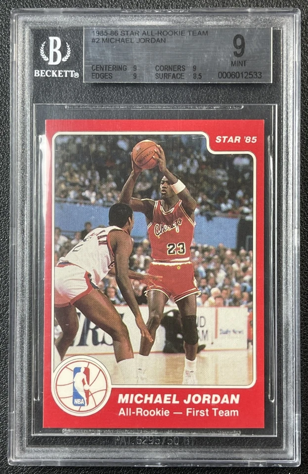 MICHAEL JORDAN BGS 9 1985-86 STAR ALL-ROOKIE TEAM #2 BULLS ROOKIE RC MINT