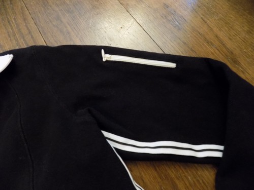 Danskin Now Full Zip Cute Athletic Jacket Black White Stripes Trim Pockets sz S - Picture 7 of 9