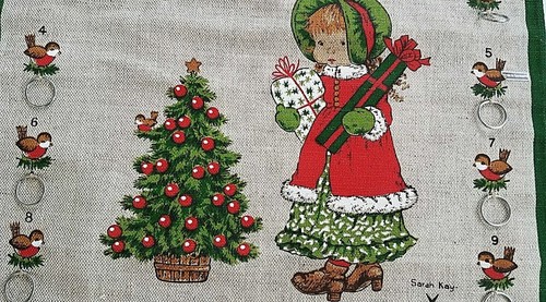Vintage Christmas Countdown Advent Calendar Sarah Kay Valentine Australia .New - Picture 6 of 12