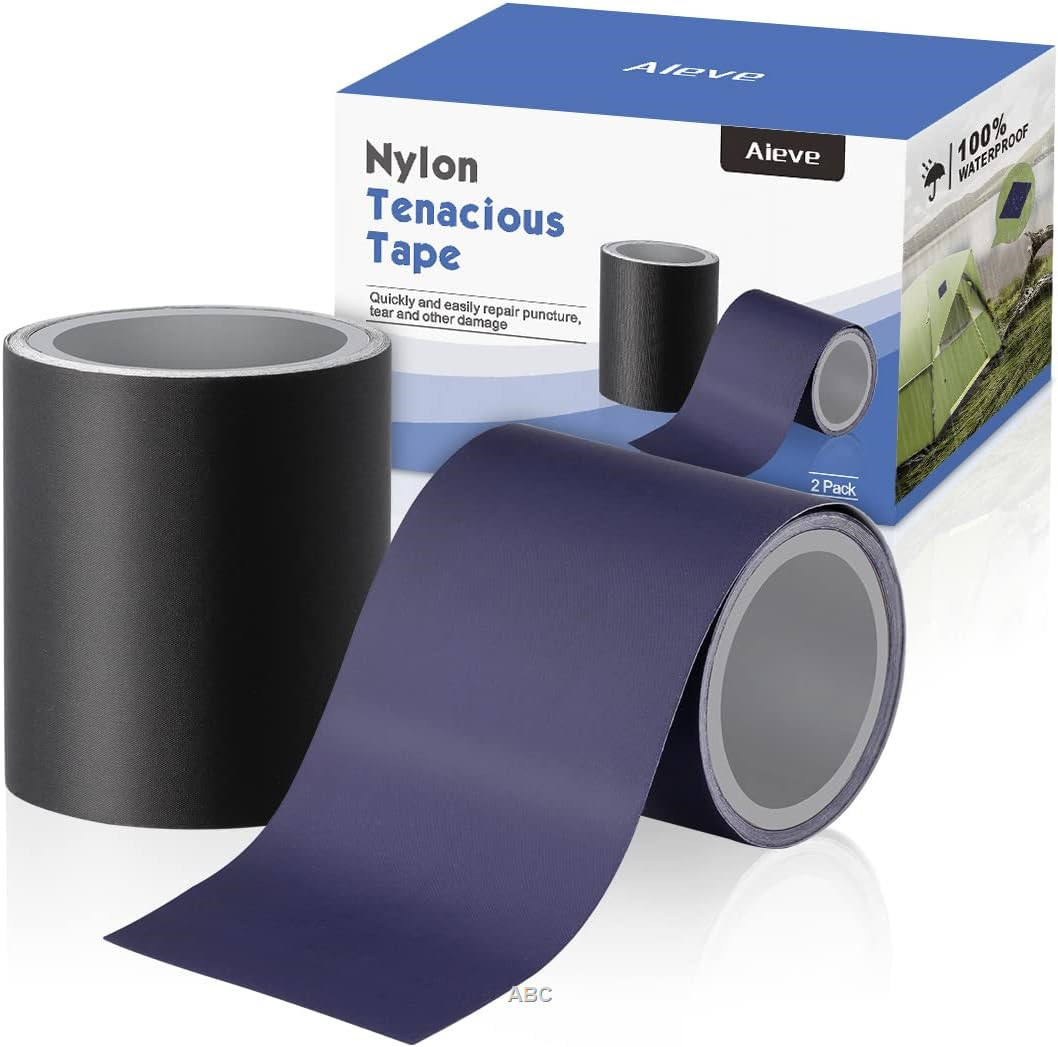 Cinta tenaz de nailon AIEVE, 2 rollos de parches de reparación de pinchazos, cinta impermeable para tienda