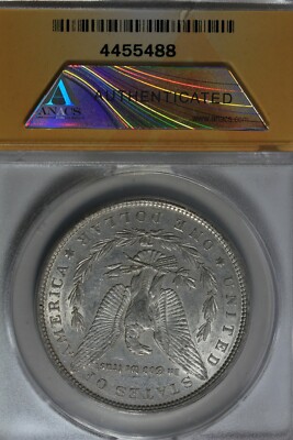 1889 $1 VAM 19A Barwing Top 100, AU 50 ANACS, Morgan Silver $1