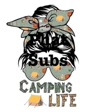 Sublimation Print Camping Life Messy Bun Ready to Press Heat Transfer