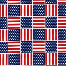 Fabric USA Flag Patchwork Patriotic White Cotton GALAXY FABRIC 1/4 yard RWB