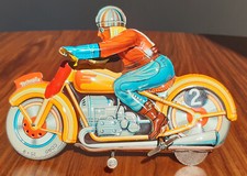Spielzeug Motorrad Technofix G.E.255 Uhrwerk. Nr 8 mit OVP. Sehr guter Zustand