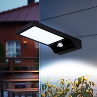 Wandleuchte Solarlampe AußEnlampe Led Gartenleuchte Bewegungsmelder Schwarz Akku