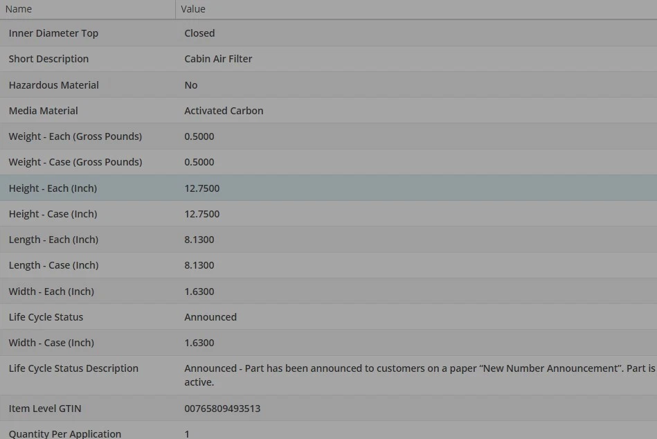 WIX Cabin Air Filter For SMART FORTWO 2017-2018 L3-0.9L Foto 4 de 4