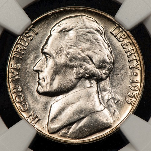 1955-D/S 5c Jefferson Nickel - PQ Coin - RPM OMM - NGC MS 66 - SKU-B3802 - Picture 4 of 10