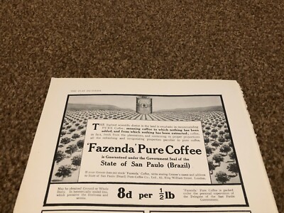 PLPS1 WERBUNG 5X8 FAZENDA PURE COFFEE _ STATE OF SAN PAULO BRASILIEN