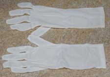 Vintage LONG WHITE 100 NYLON SLIP ON Dress Gloves RN16905 Style 320113 NEW