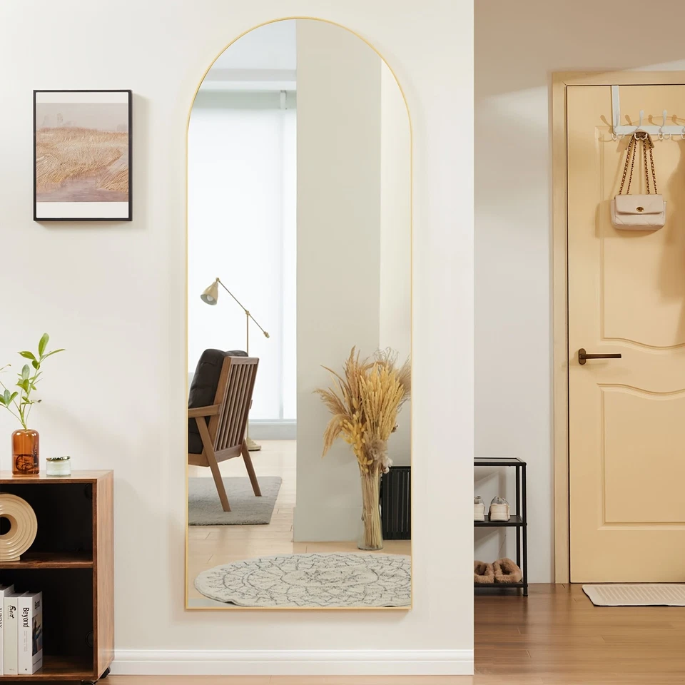 Arched Full Length Mirror,Full Body Mirror with Stand,Hanging Leaning for Wall - Image 4 of 4