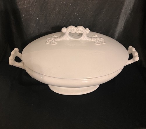 Royal Ironstone China Clementson Brothers England Oval Covered Bowl Antique - Picture 3 of 16