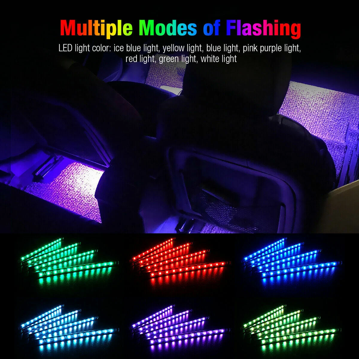 4 LED Car Interior Footwell Strip Light In UK