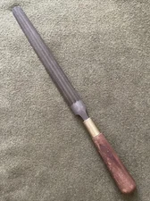 Vintage BLACK DIAMOND File  12" BASTARD Half Round USA 🇺🇸 Brass Wood Handle