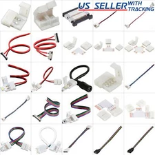 LED Strip Light Connector Wire Cable Clip Adapter Remote Dimmer RGB 5050 3528