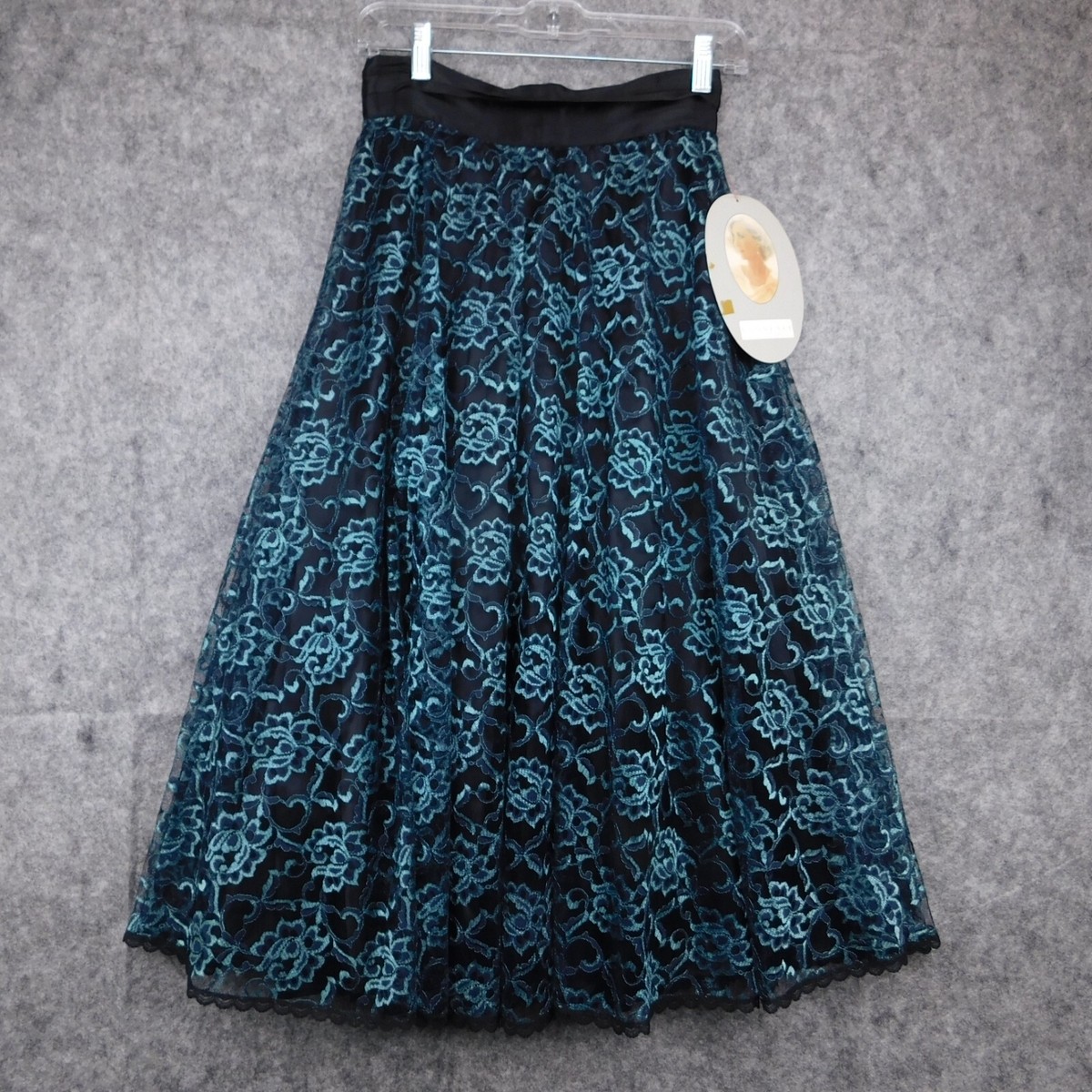 GUNNE SAX スカート Vintage Gunne Sax Skirt Womens 4 Blue Black Lined Floral