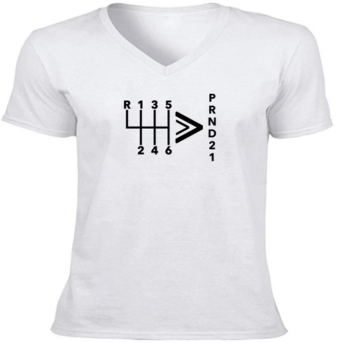 Manual Automatic Tee V-Neck T-Shirt Unisex Print Shirt Gift Stick Shift Car - Picture 11 of 19