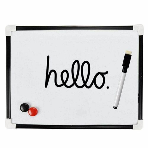 A4 Dry Wipe Magnetic Mini Office Whiteboard Notice Memo White Board Pen &  Eraser 5056075671640 | eBay
