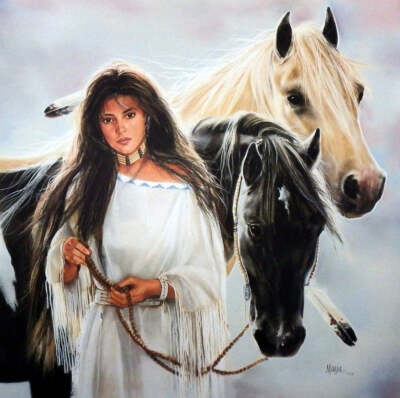 Maija ''The Dowry'' Horse Poster and Maiden Art Print 22 x 22
