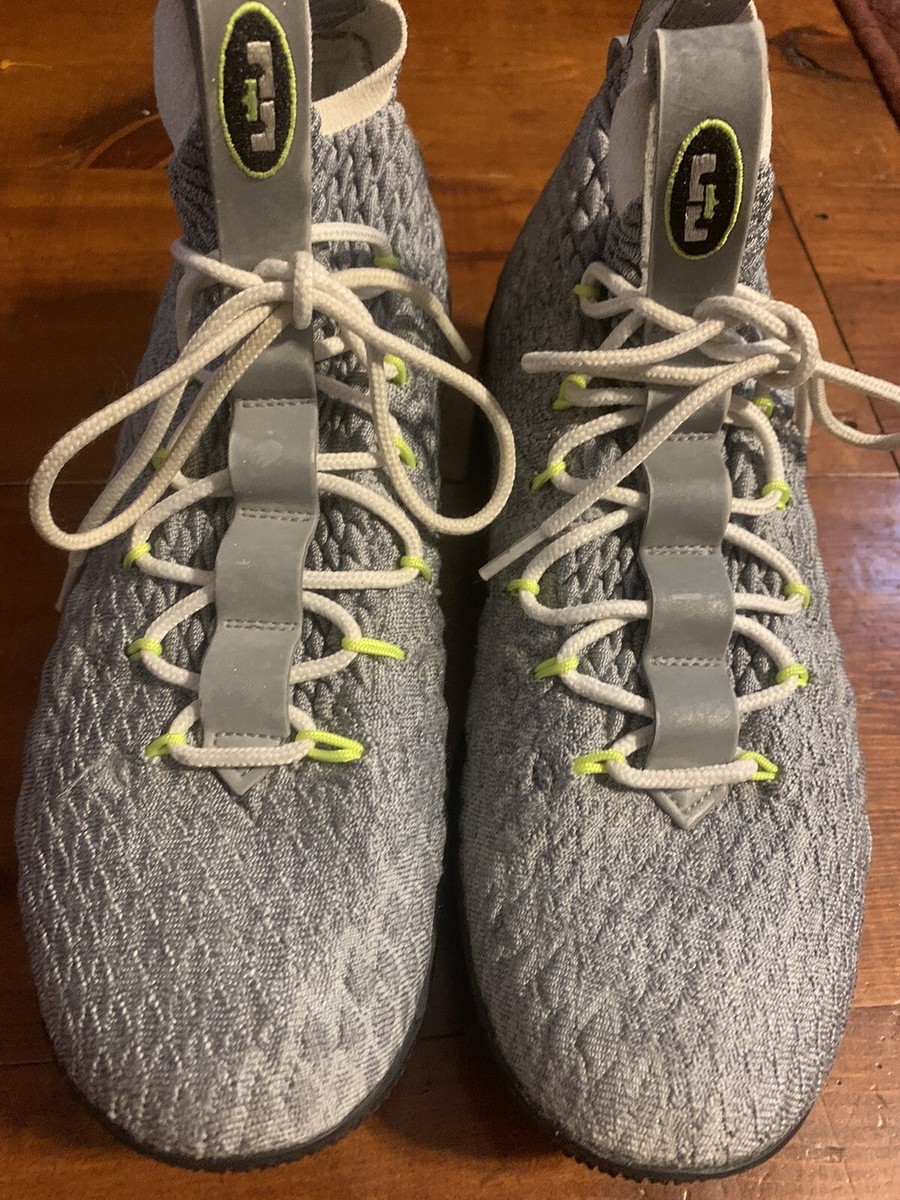 Nike LeBron 15 XV KSA AR4831-001 Grey/Neon Yellow “Air Max 95” sz