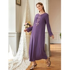 Long Dress Rhinestone Evening Maxi Robe Abaya Muslim Women Kaftan Ramadan Modest