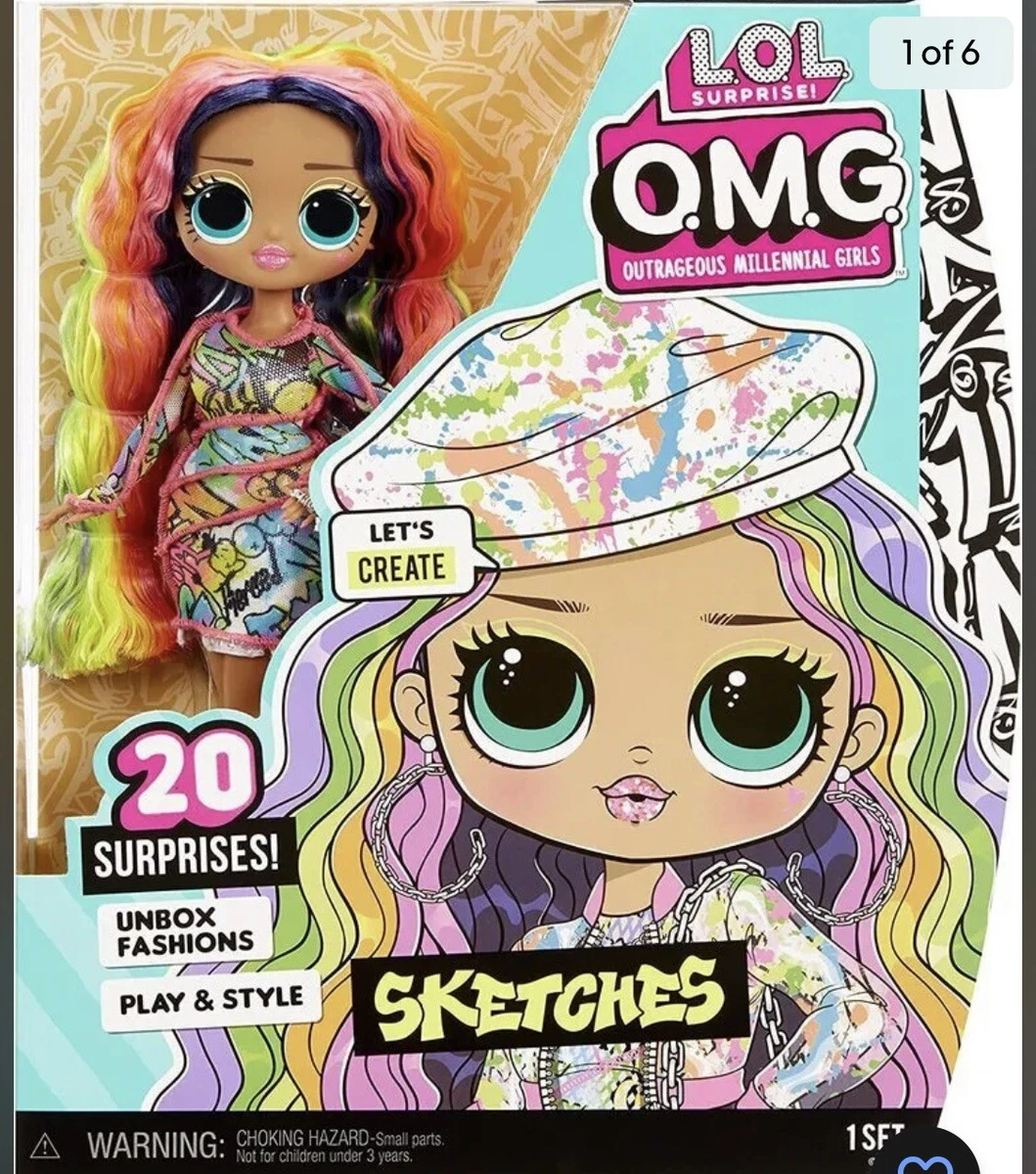 New LOL Surprise OMG Sketches Fashion Doll with 20 Surprises