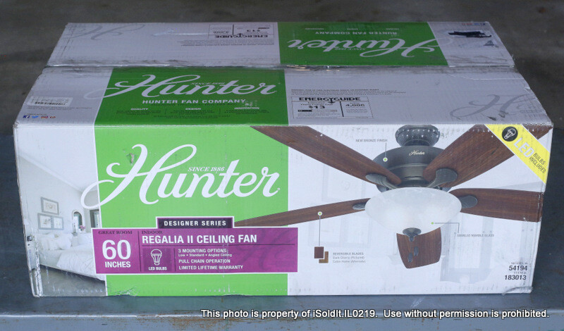 New Hunter 60 Regalia Ii Bronze Ceiling Fan W Light 54194 For