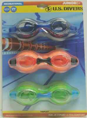 U.S. Divers Triplet Junior Swim Goggles 3 Pack (LOC T-UNDER) & ( LOC TUB L-49)