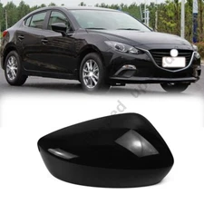 Black Right Side Car Rearview Mirror Cap Cover For Mazda 3 Axela M3 2014-2016