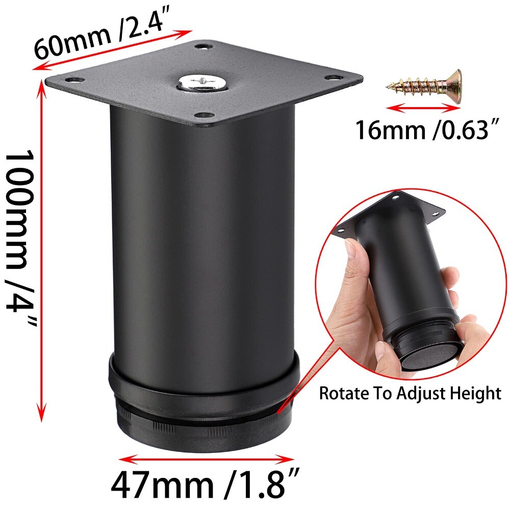 Stainless Steel Metal Legs black Table Leg Extenders Sofa eBay