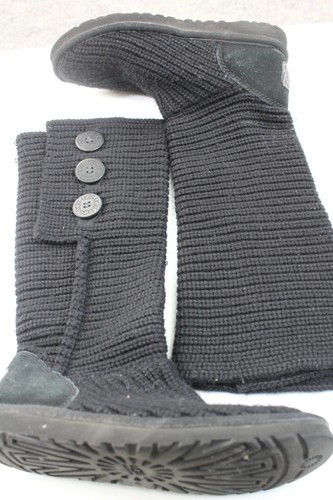 Bottes Ugg taille 6 noires en maille haute F3011H - Photo 1/8